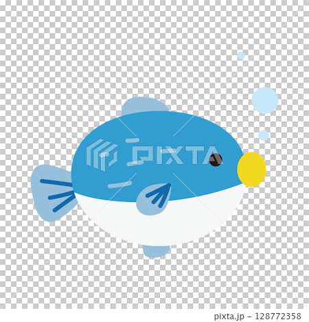 Cute puffer fish illustration material Cute puffer fish illustration material 128772358