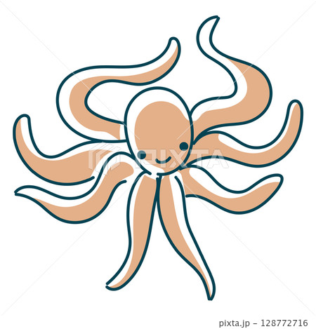 シンプルなタコのイラスト 128772716