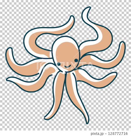 シンプルなタコのイラスト 128772716
