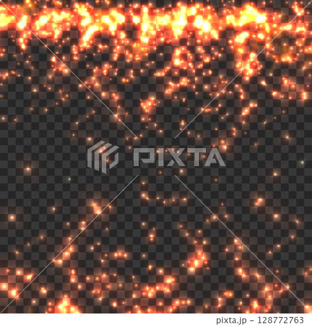 Falling Golden Glitter Particles Overlay. Bright Sparkling Light Effect. Vector Falling Golden Glitter Particles Overlay. Bright Sparkling Light Effect. Vector 128772763