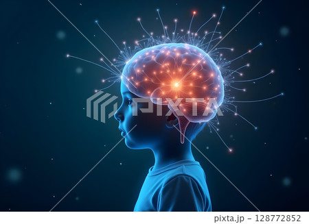 Child's Mind and Brain Activity Concept, Education and Psychological Development in Children 128772852