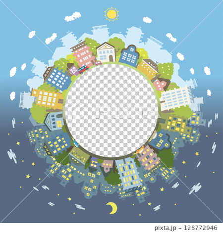 City by day and night 128772946