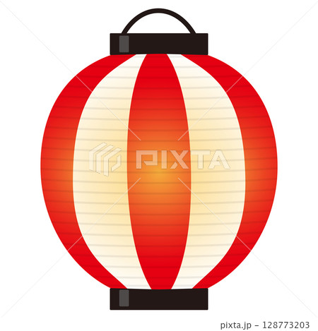 点灯した提灯のイラスト素材 128773203