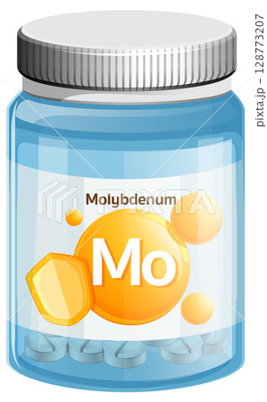 Molybdenum Supplement Bottle Vector Illustration Molybdenum Supplement Bottle Vector Illustration 128773207