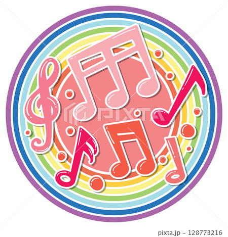Colorful Musical Notes and Symbols 128773216