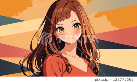 収支報告をするアニメ調の美少女 128773565