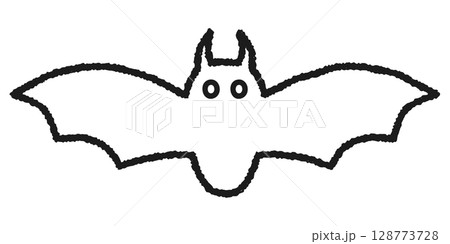 ハロウィンのコウモリ1-2 モノクロ 128773728