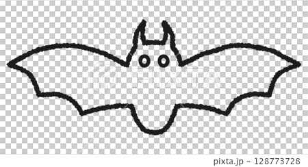 ハロウィンのコウモリ1-2 モノクロ 128773728