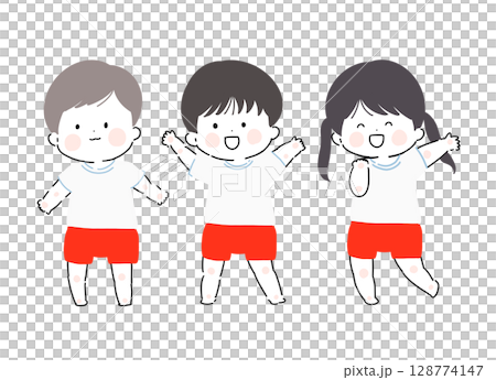 Gymnastics club children red 128774147