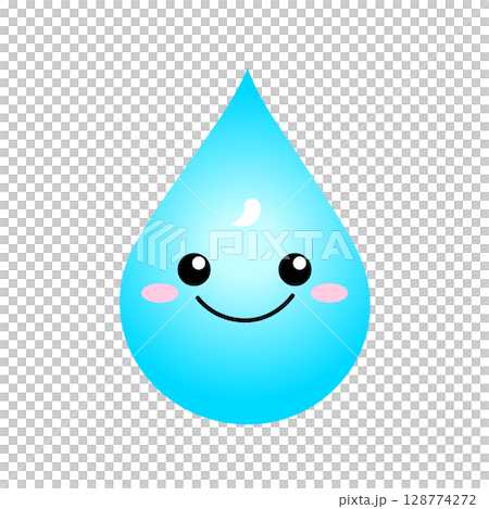 Illustration of a water drop with a face Illustration of a water drop with a face 128774272