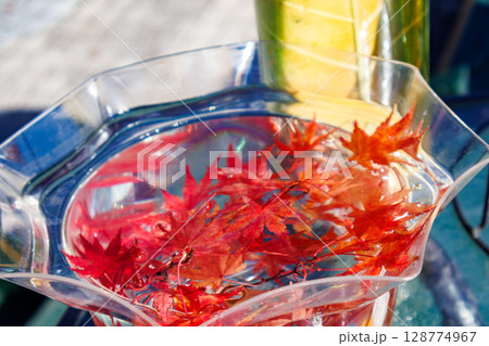 美しい秋を閉じ込めた水中花 美しい秋を閉じ込めた水中花 128774967