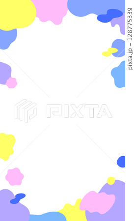 可愛いパステルカラーの雲フレーム 可愛いパステルカラーの雲フレーム 128775339