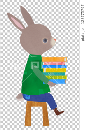 うさぎと本 128775797