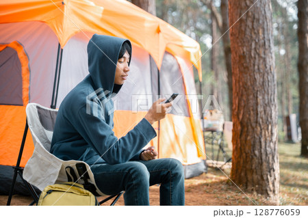 Future remote work combines technology nature smart phone enable e-learning productivity while traveling blending comfort modern devices serenity computer equipment business connection natural world 128776059