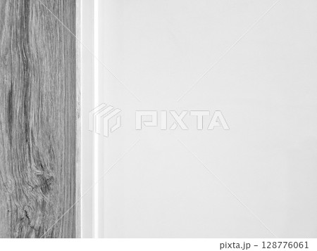White Wooden and Concrete Wall Background with Space for Text. 128776061