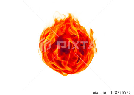 日本の国旗。日本の国難を暗示する日本国旗,円形のリアルな炎。 128776577