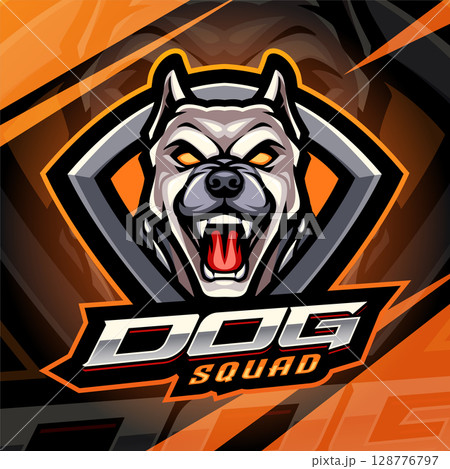 Dog squad esport mascot logo design 128776797