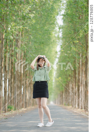asian woman happy with travel and relax at outdoor on spring season asian woman happy with travel and relax at outdoor on spring season 128776805