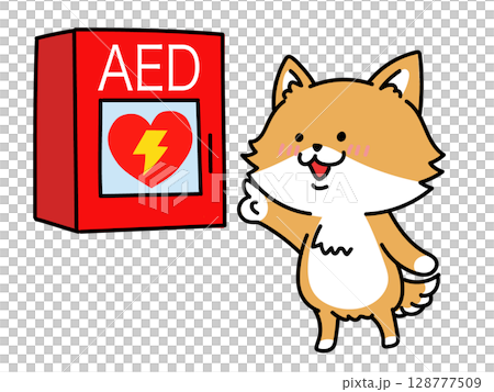 AEDはコチラにあります 柴犬さん版 AEDはコチラにあります 柴犬さん版 128777509