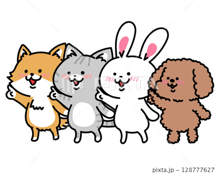 あれ見て！何かを指差す動物達 128777627