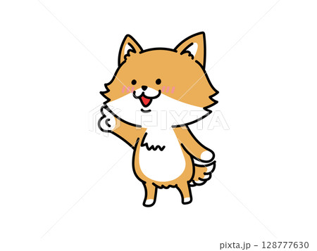 あれ見て！何かを指差す柴犬さん 128777630