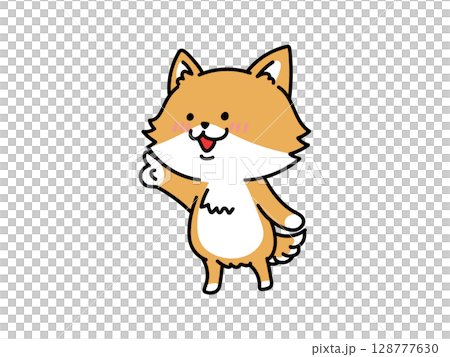 あれ見て！何かを指差す柴犬さん 128777630