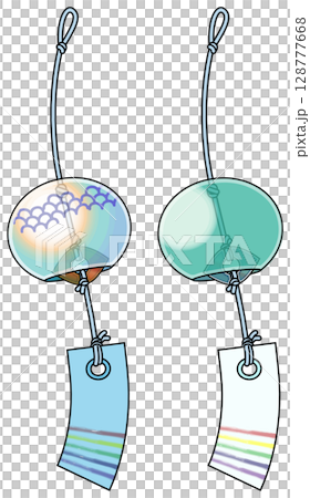 色彩鮮豔的日式風鈴插畫（附主線） 128777668