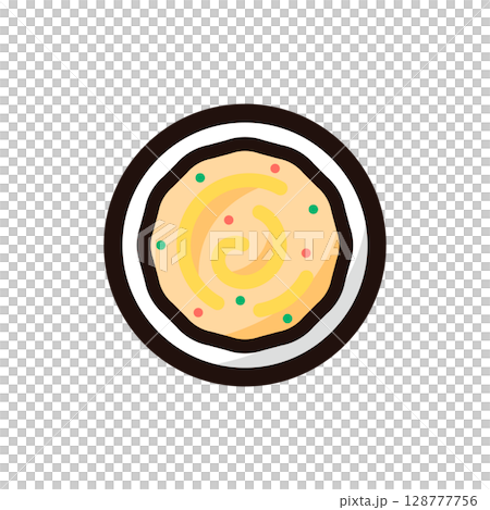 鷹嘴豆泥插圖圖示（中東阿拉伯美食、地中海美食、餐飲菜單素材） 128777756