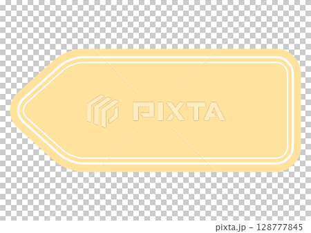 黄色いラベル風の見出しフレーム 128777845