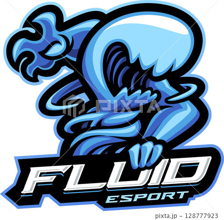 Fluid monster mascot 128777923