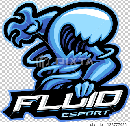 Fluid monster mascot 128777923