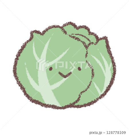 キャベツ-顔付き キャベツ-顔付き 128778109