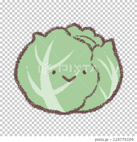 キャベツ-顔付き キャベツ-顔付き 128778109