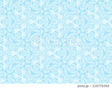 青の幾何学模様背景～氷のようなグラデーションと幻想的モザイクデザイン素材127 128778368