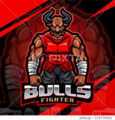 Bulls fighter esport mascot logo design Bulls fighter esport mascot logo design 128778482