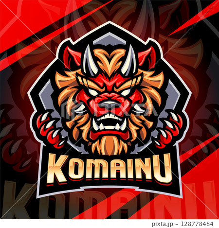 Komainu esport mascot logo design 128778484
