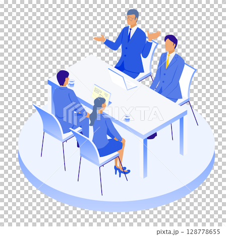 會議與討論時刻 等距商務會議 128778655