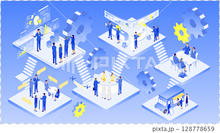 業務流程等距圖,提供業務流程的完整概覽 業務流程等距圖,提供業務流程的完整概覽 128778659