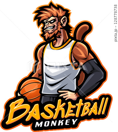 Basketball monkey mascot Basketball monkey mascot 128778738