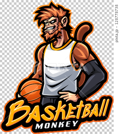 Basketball monkey mascot Basketball monkey mascot 128778738