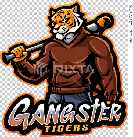 Gangster tiger mascot 128778740