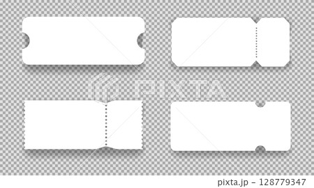 Retro ticket, coupon or voucher. Cinema concert paper tag with separation point empty template, label. Vintage shape raffle edge, frame border. Retro ticket, coupon or voucher. Cinema concert paper tag with separation point empty template, label. Vintage shape raffle edge, frame border. 128779347