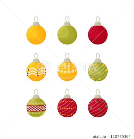 Set, collection Christmas balls decorated 128779364