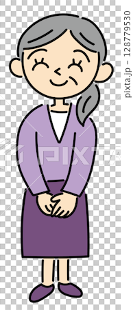 老年婦女插圖向量 老年婦女插圖向量 128779530