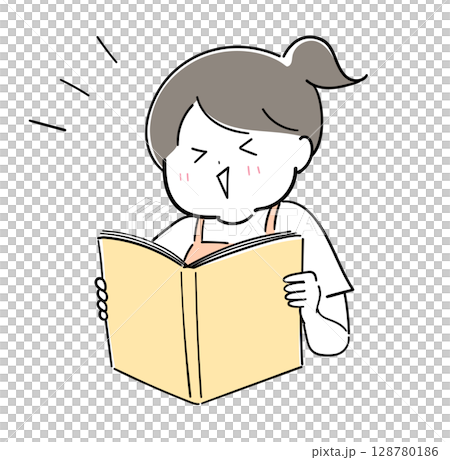 一個精力充沛地閱讀的女孩 一個精力充沛地閱讀的女孩 128780186