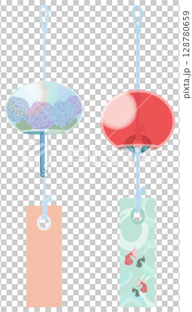 A cool wind chime illustration without main lines 128780659