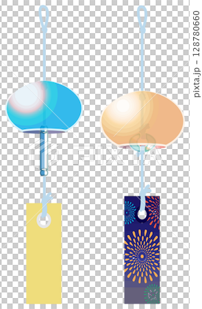 主線なしで涼しげな風鈴イラスト 128780660