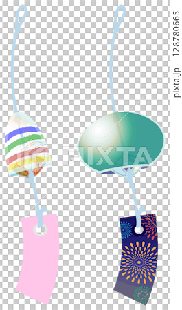 主線なしで涼しげな風鈴イラスト 128780665