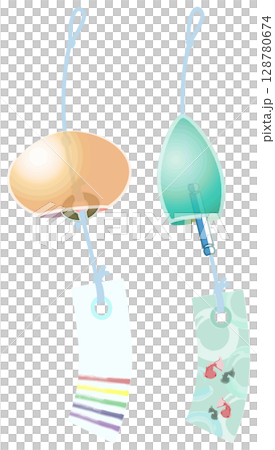 沒有主線的酷炫風鈴插畫 128780674