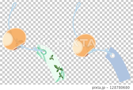 主線なしで涼しげな風鈴イラスト 128780680